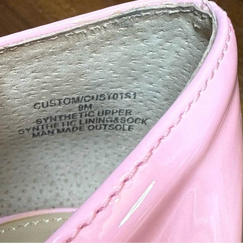 STEVE MADDEN Custom Twice Patent Pink Chunky Heel‎ Platform Mary Jane Pumps 9M